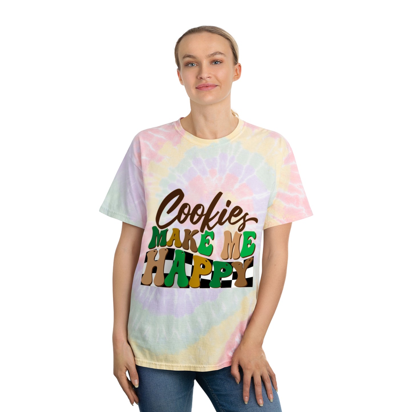 Cookies Make Me Happy - Adult Tie-Dye Tee, Spiral