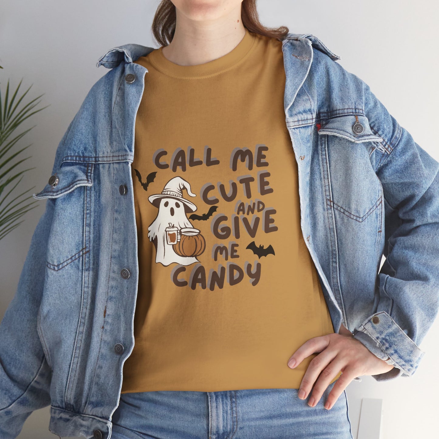 Call Me Cute & Give Me Candy -Adult Unisex Heavy Cotton Tee