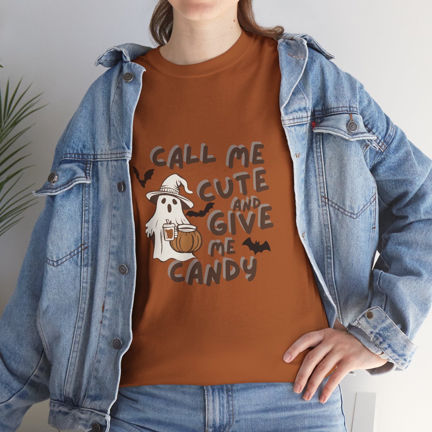 Call Me Cute & Give Me Candy -Adult Unisex Heavy Cotton Tee