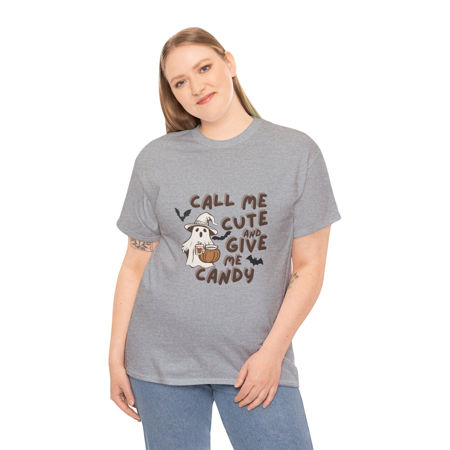 Call Me Cute & Give Me Candy -Adult Unisex Heavy Cotton Tee