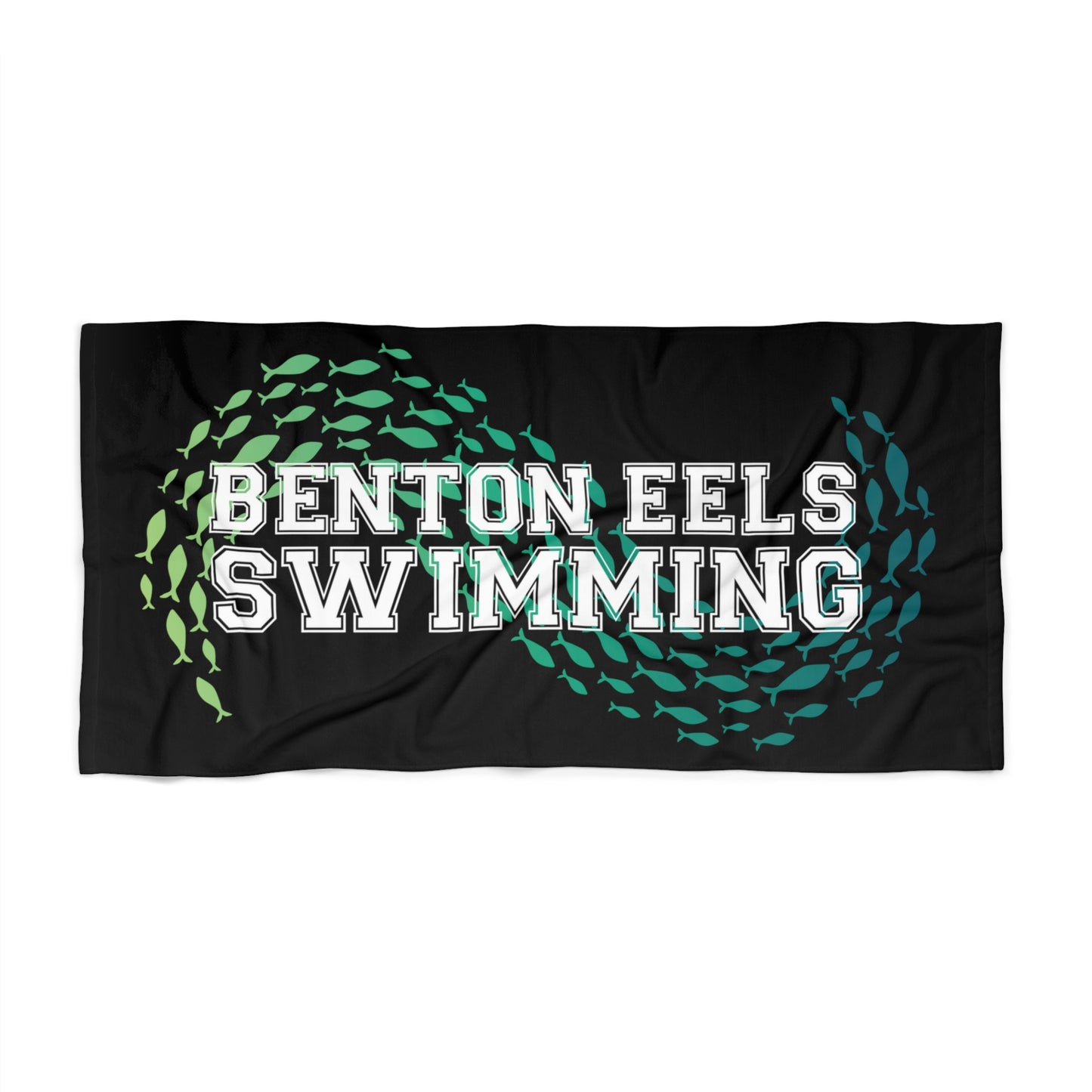 Benton Eels Beach Towel White Varsity Logo 30" x 60"