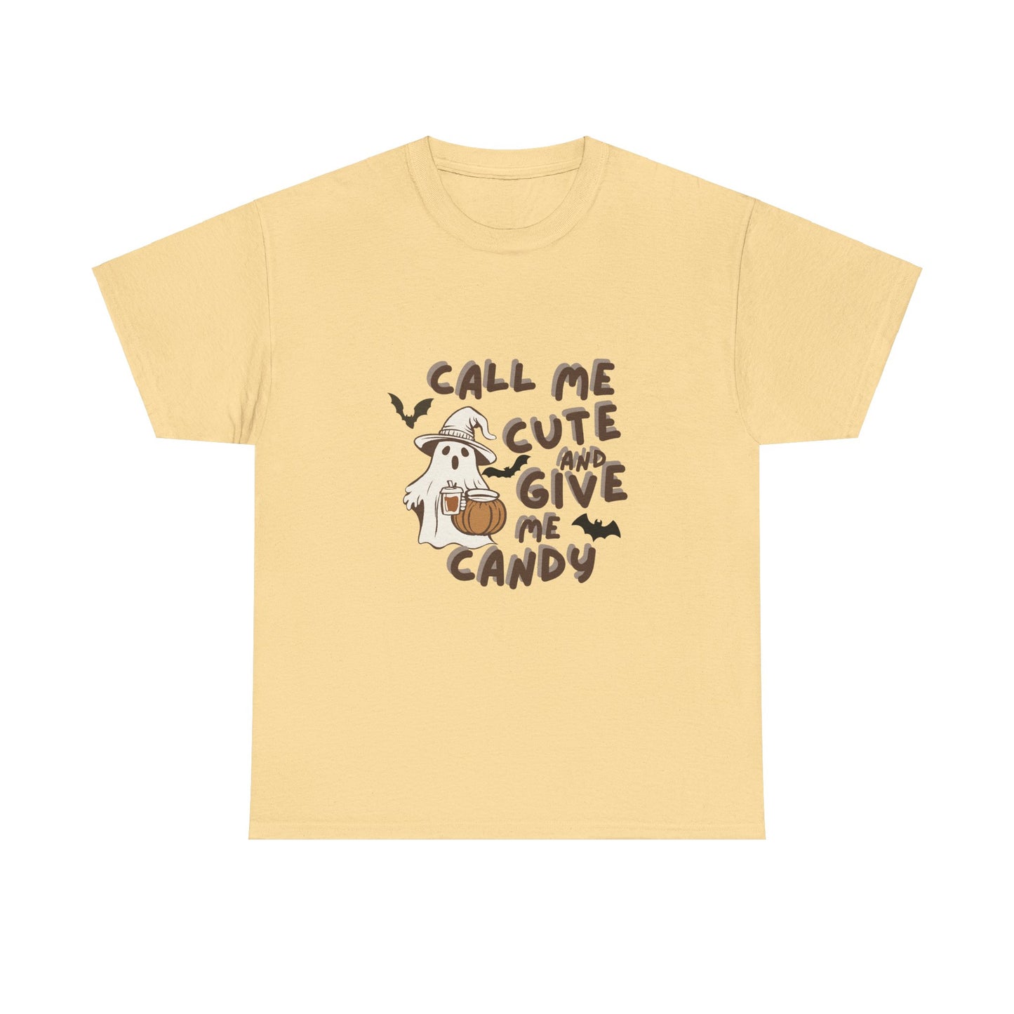 Call Me Cute & Give Me Candy -Adult Unisex Heavy Cotton Tee