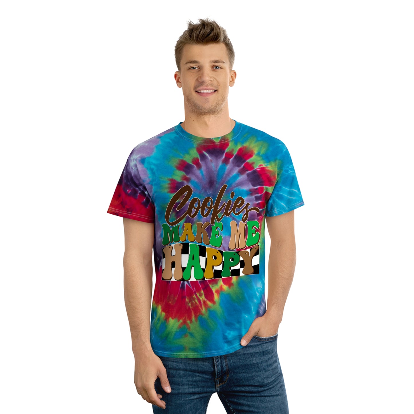 Cookies Make Me Happy - Adult Tie-Dye Tee, Spiral