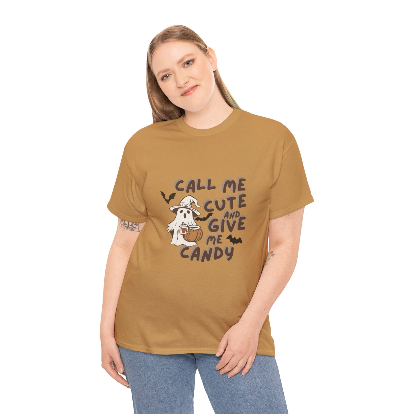 Call Me Cute & Give Me Candy -Adult Unisex Heavy Cotton Tee