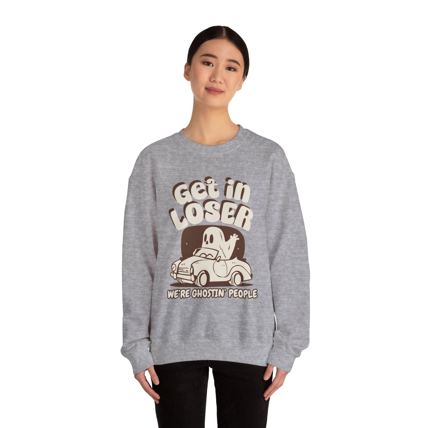 Get in Loser We're Ghostin' People - Adult Unisex Heavy Blend™ Crewneck Sweatshirt