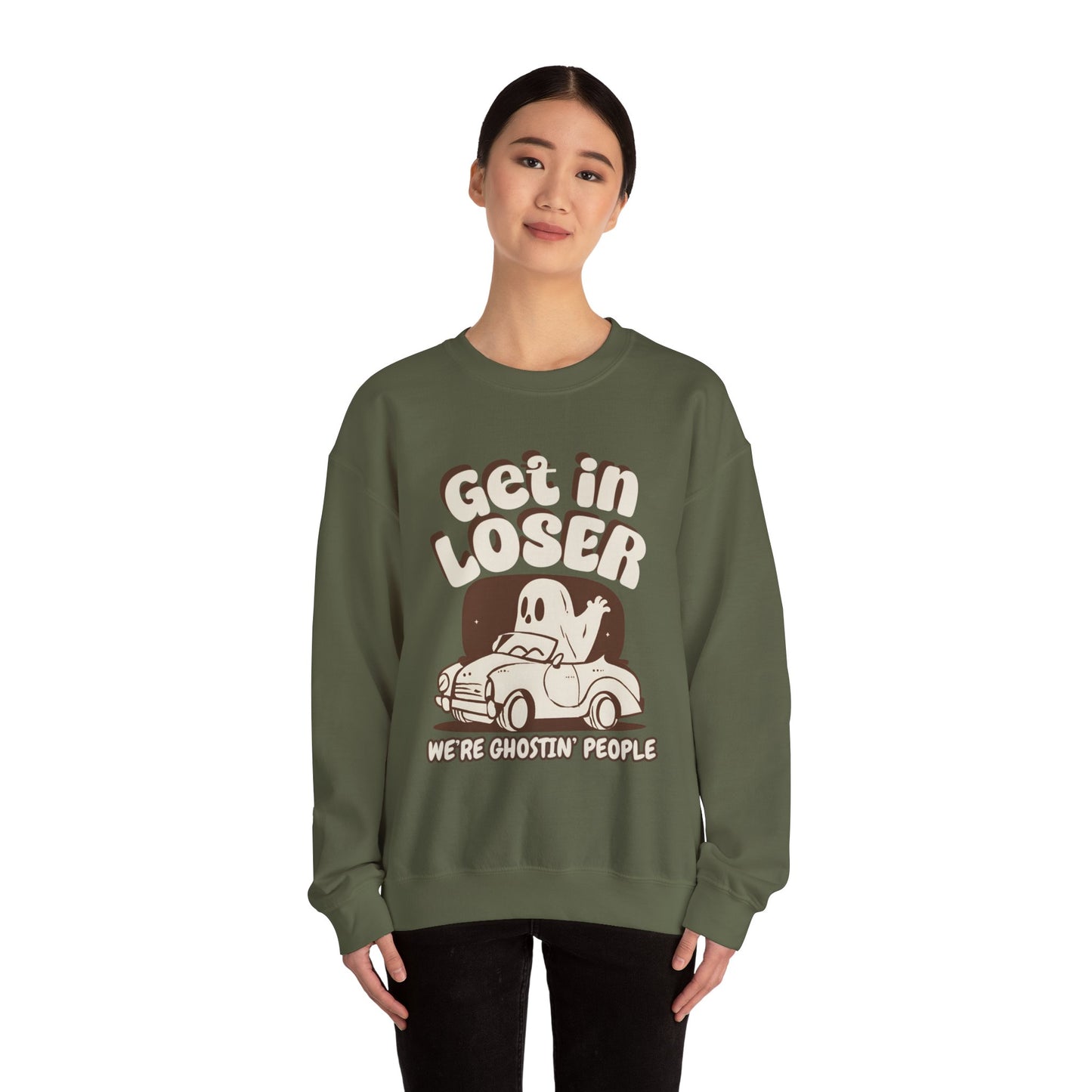 Get in Loser We're Ghostin' People - Adult Unisex Heavy Blend™ Crewneck Sweatshirt