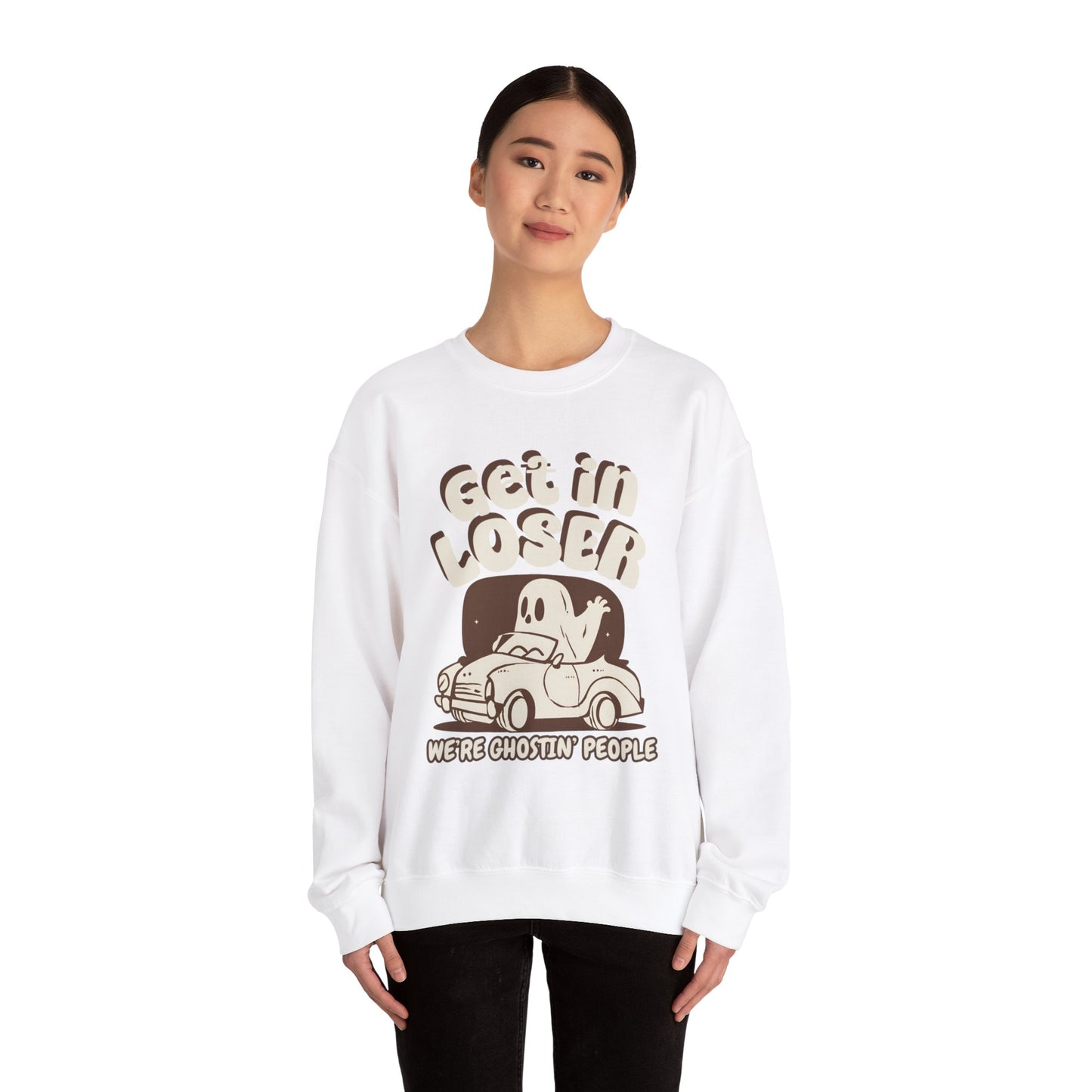 Get in Loser We're Ghostin' People - Adult Unisex Heavy Blend™ Crewneck Sweatshirt