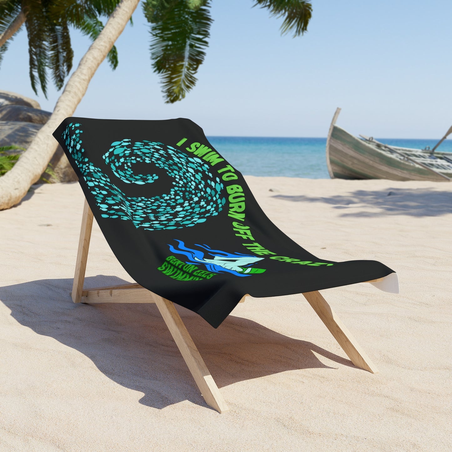 I Swim To Burn Off The Crazy Benton Eels Beach Towel 30"x60"