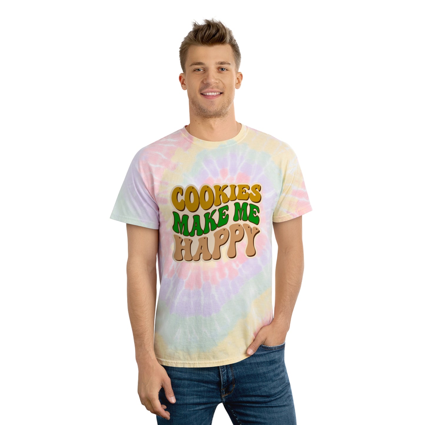 Cookies Make Me Happy #2- Adult Tie-Dye Tee, Spiral