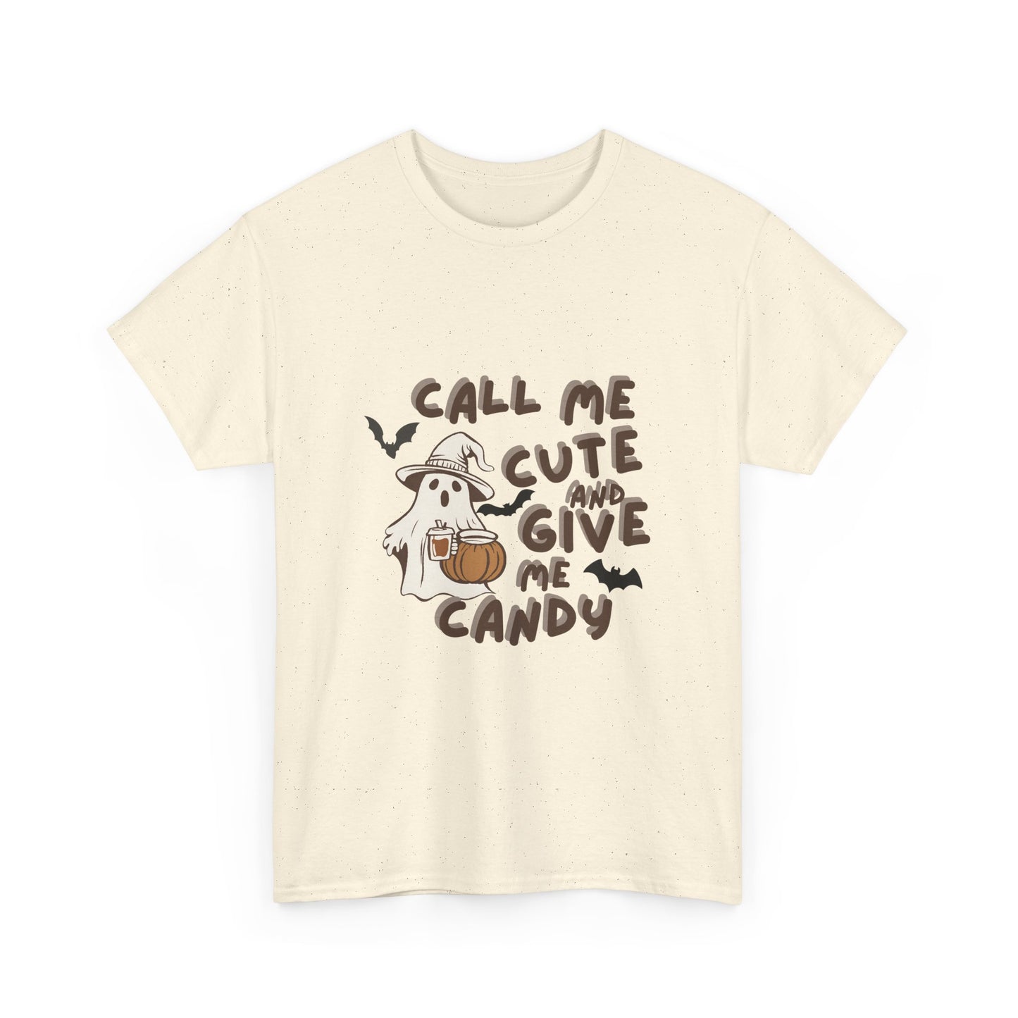 Call Me Cute & Give Me Candy -Adult Unisex Heavy Cotton Tee