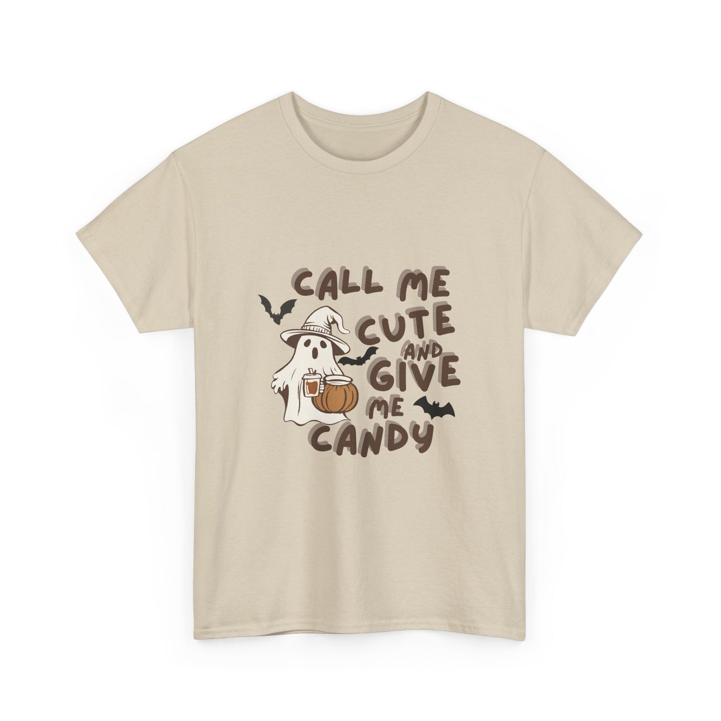 Call Me Cute & Give Me Candy -Adult Unisex Heavy Cotton Tee