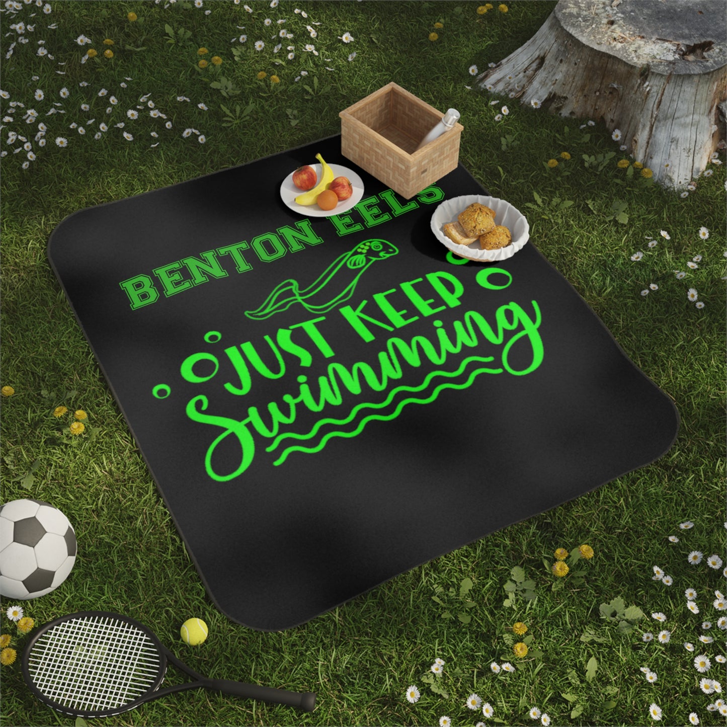 Benton Eels water-resistant Blanket 61" x 51" - JUST KEEP SWIMMING