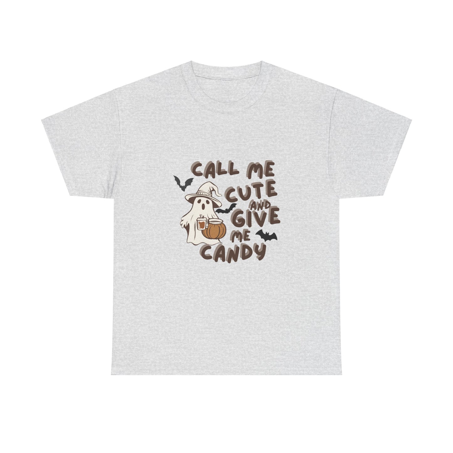 Call Me Cute & Give Me Candy -Adult Unisex Heavy Cotton Tee
