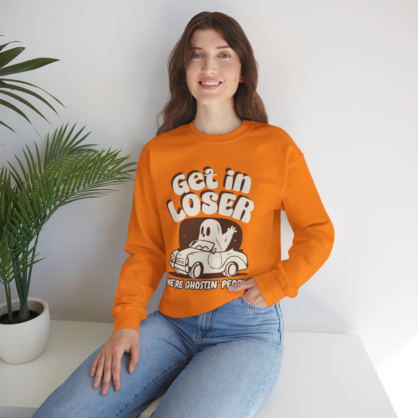 Get in Loser We're Ghostin' People - Adult Unisex Heavy Blend™ Crewneck Sweatshirt