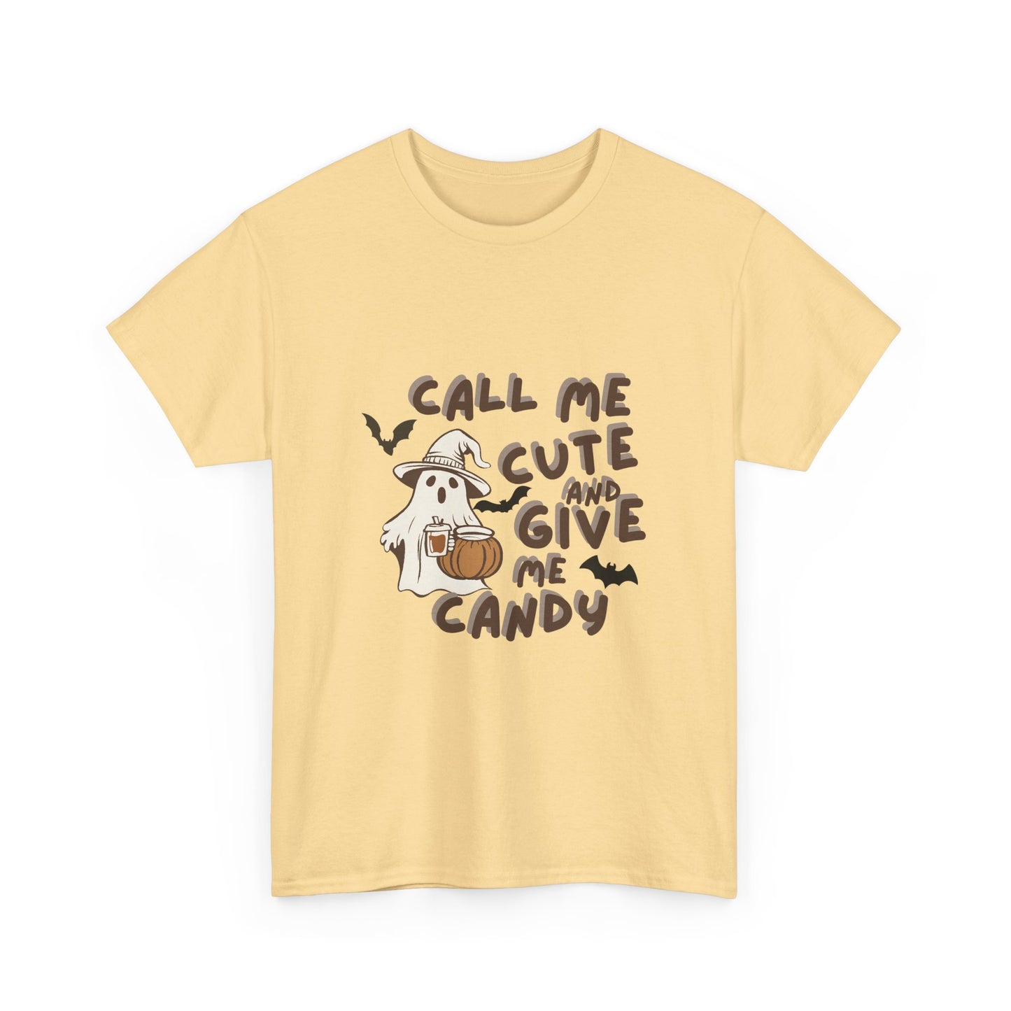 Call Me Cute & Give Me Candy -Adult Unisex Heavy Cotton Tee