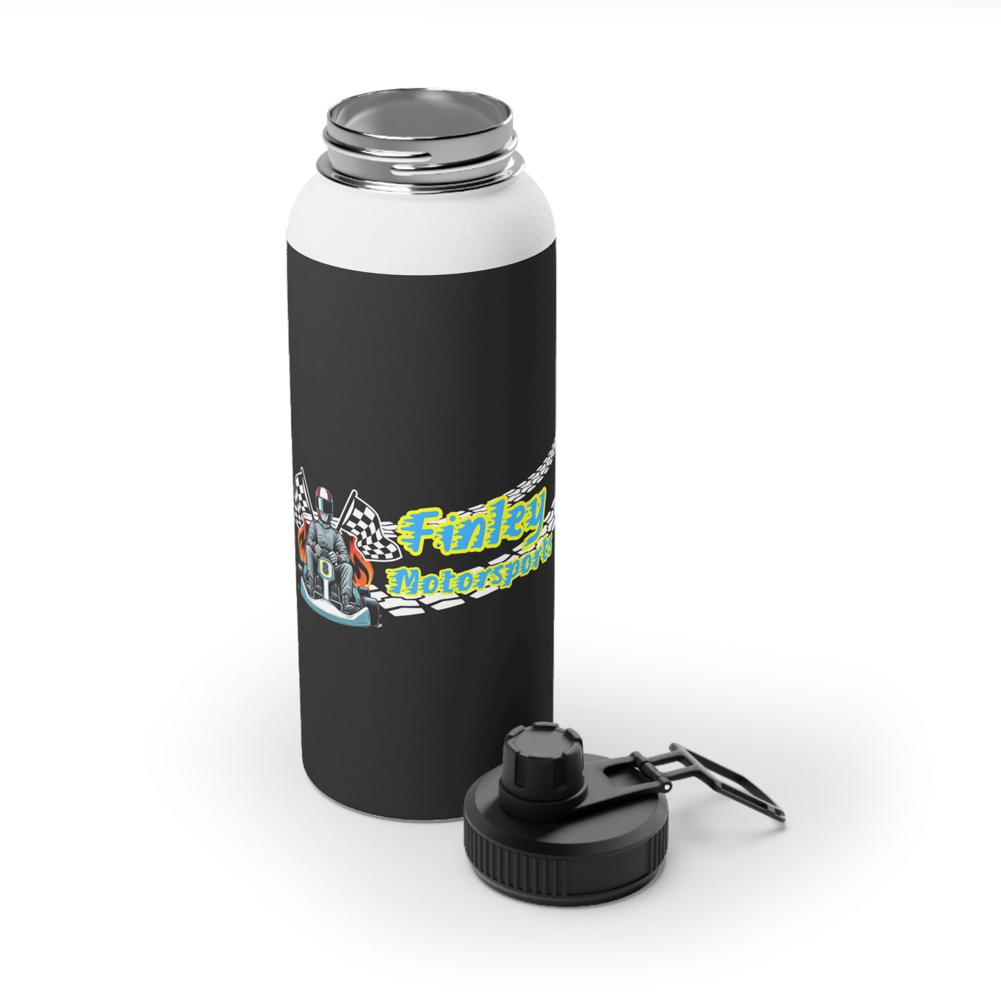 Finley Motorsports Stainless Steel Water Bottle, Sports Lid