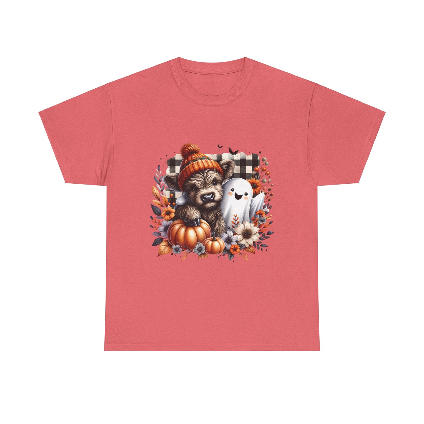 Cute cow and ghost -Adult Unisex Heavy Cotton Tee
