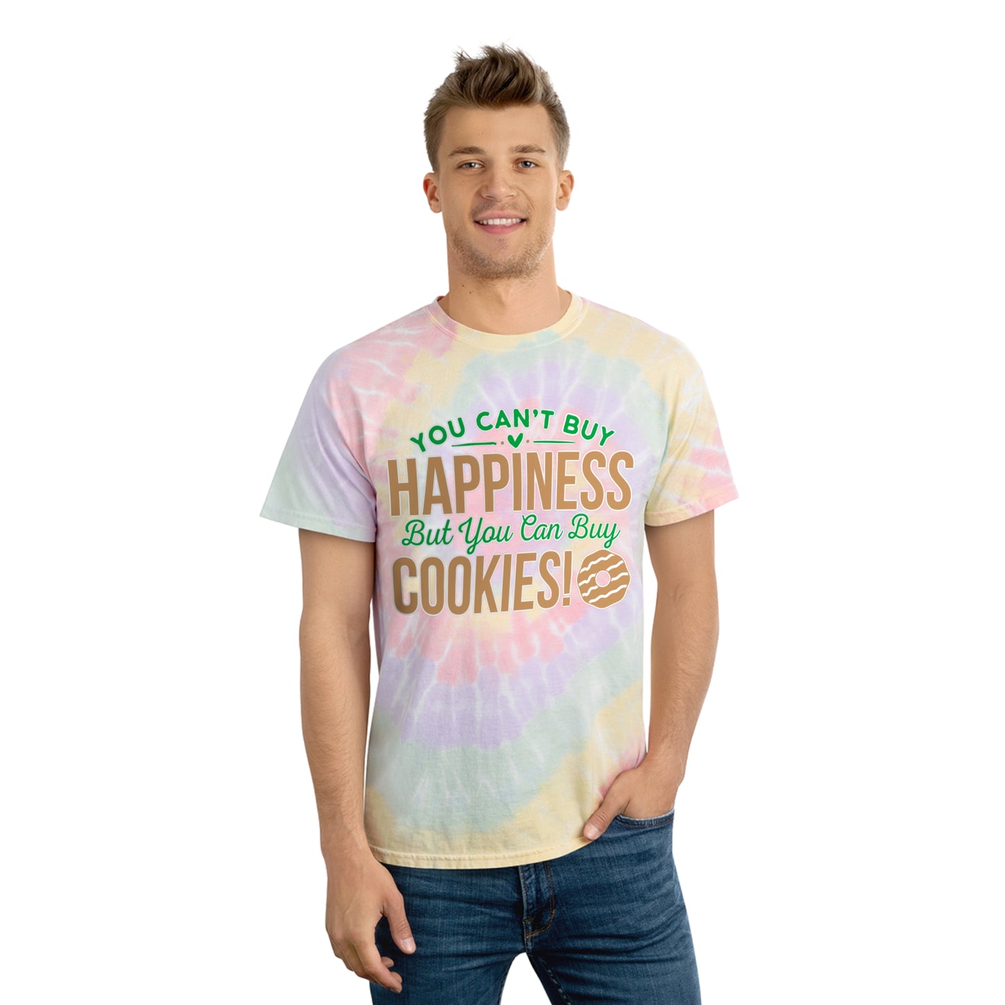 Happiness Cookies - Adult Tie-Dye Tee, Spiral
