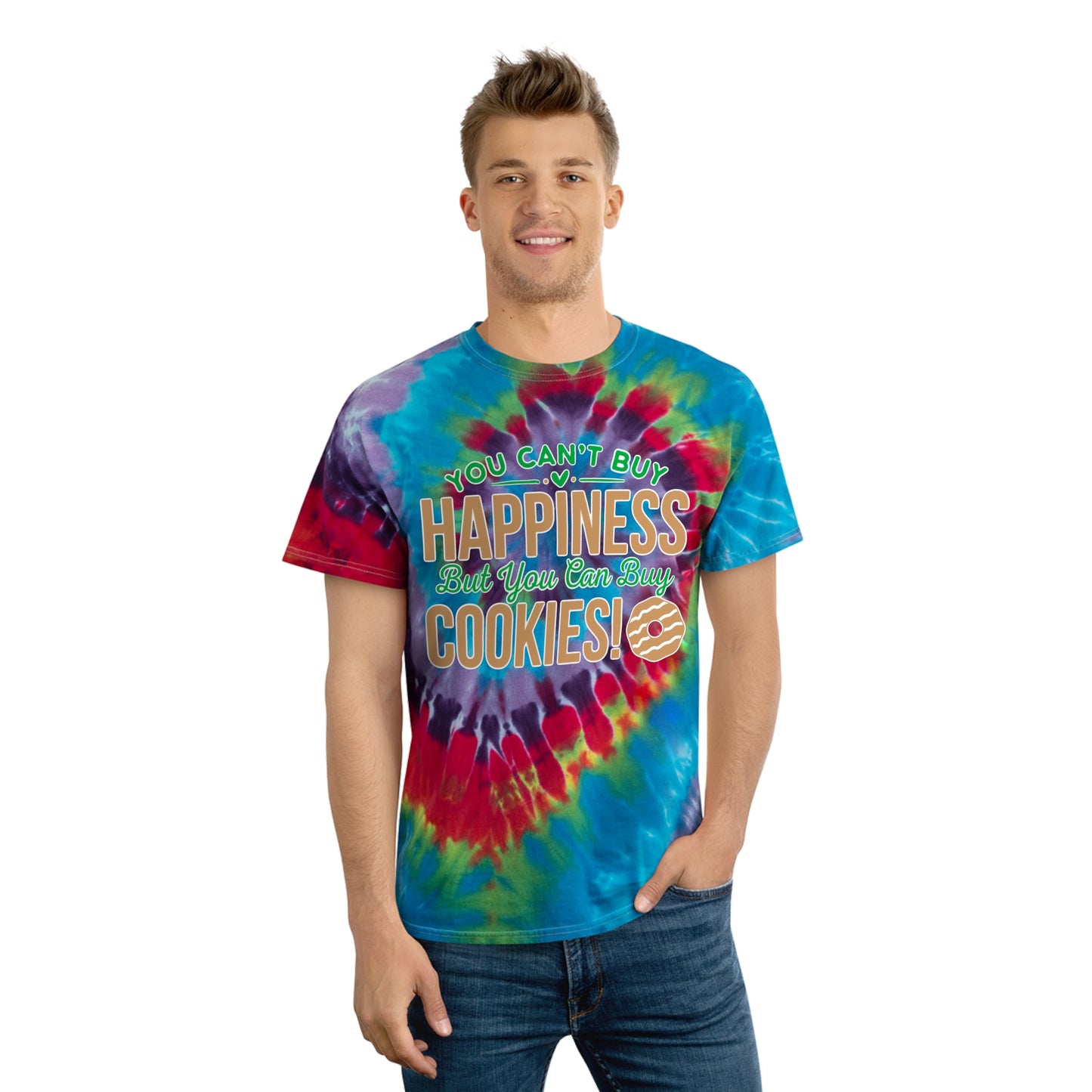 Happiness Cookies - Adult Tie-Dye Tee, Spiral