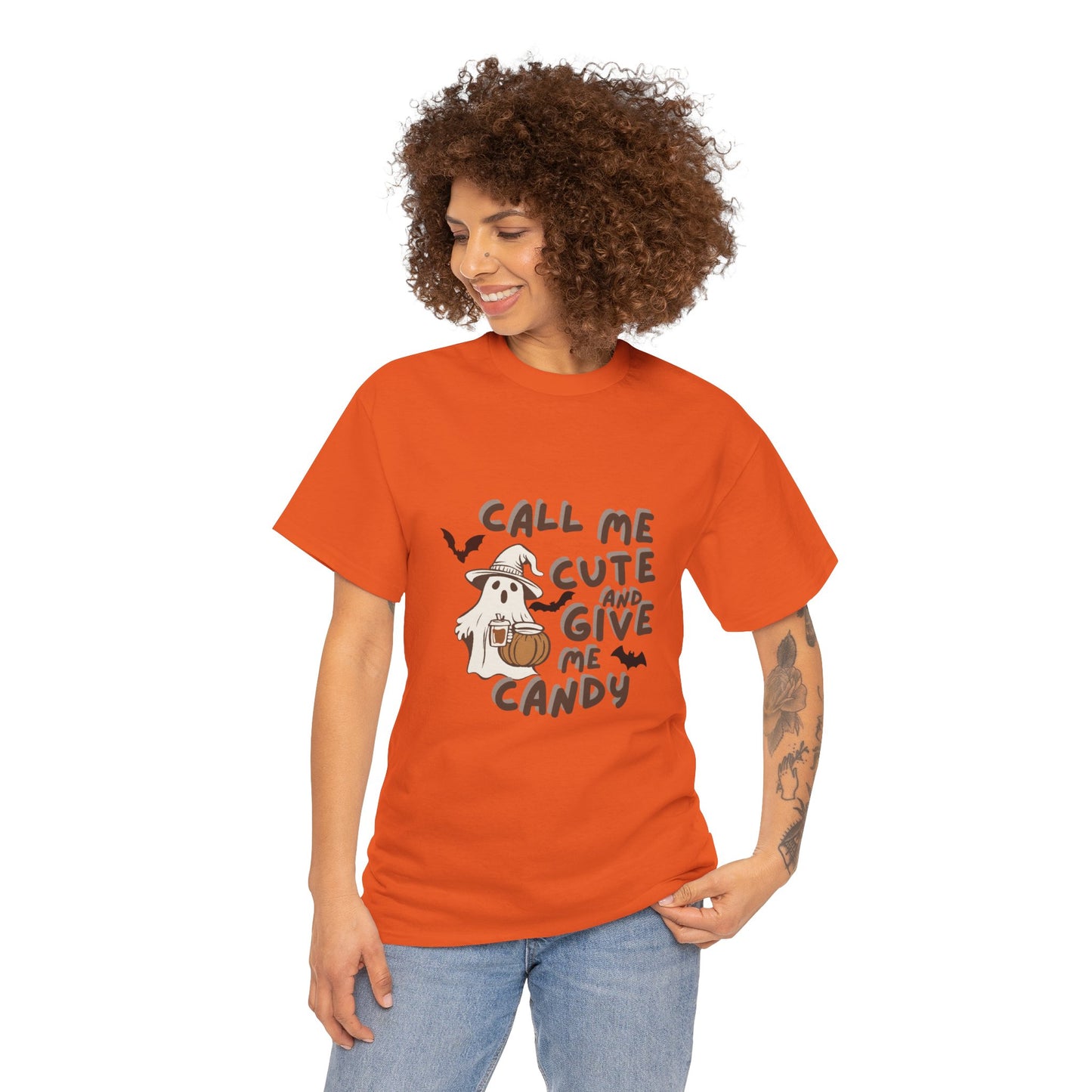 Call Me Cute & Give Me Candy -Adult Unisex Heavy Cotton Tee