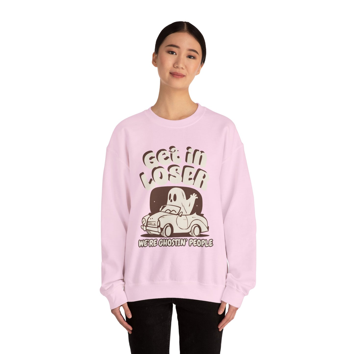 Get in Loser We're Ghostin' People - Adult Unisex Heavy Blend™ Crewneck Sweatshirt