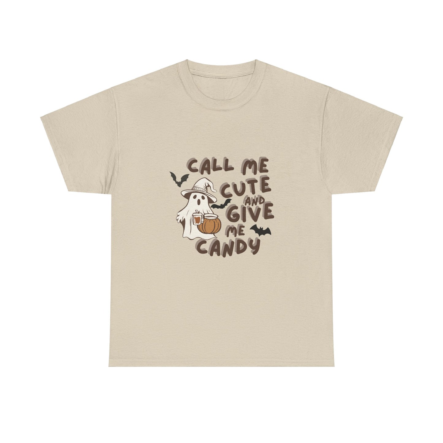 Call Me Cute & Give Me Candy -Adult Unisex Heavy Cotton Tee