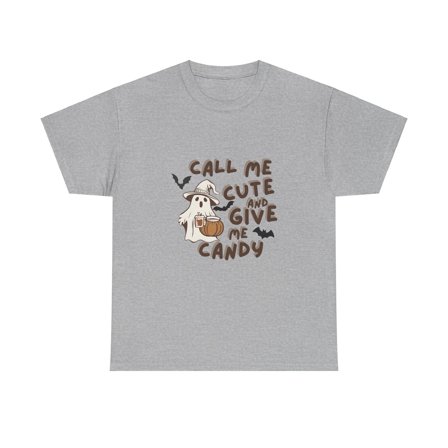 Call Me Cute & Give Me Candy -Adult Unisex Heavy Cotton Tee