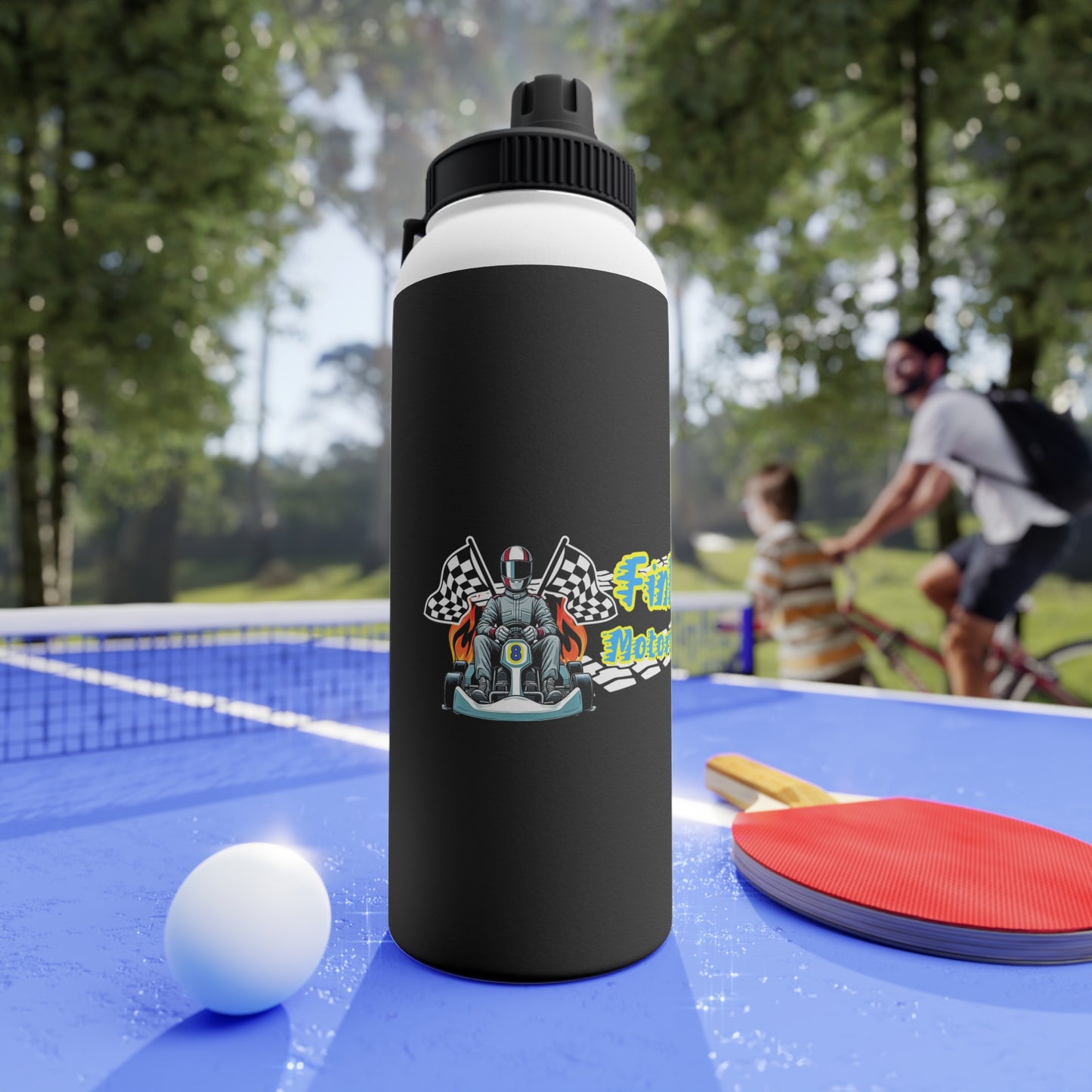 Finley Motorsports Stainless Steel Water Bottle, Sports Lid
