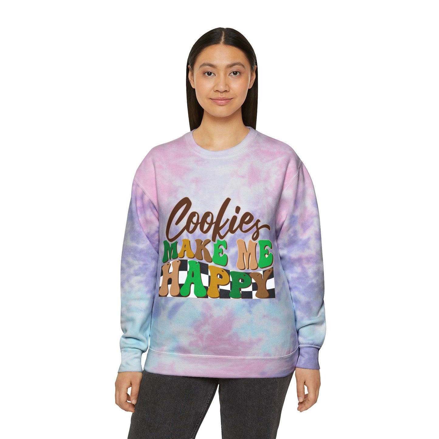 Cookies Make Me Happy - Adult Unisex Tie-Dye Sweatshirt