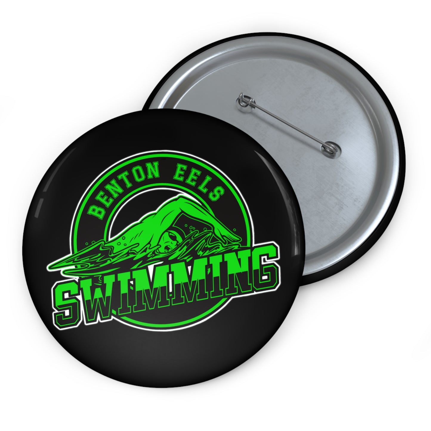 Benton Eels Swim Team Button Pin