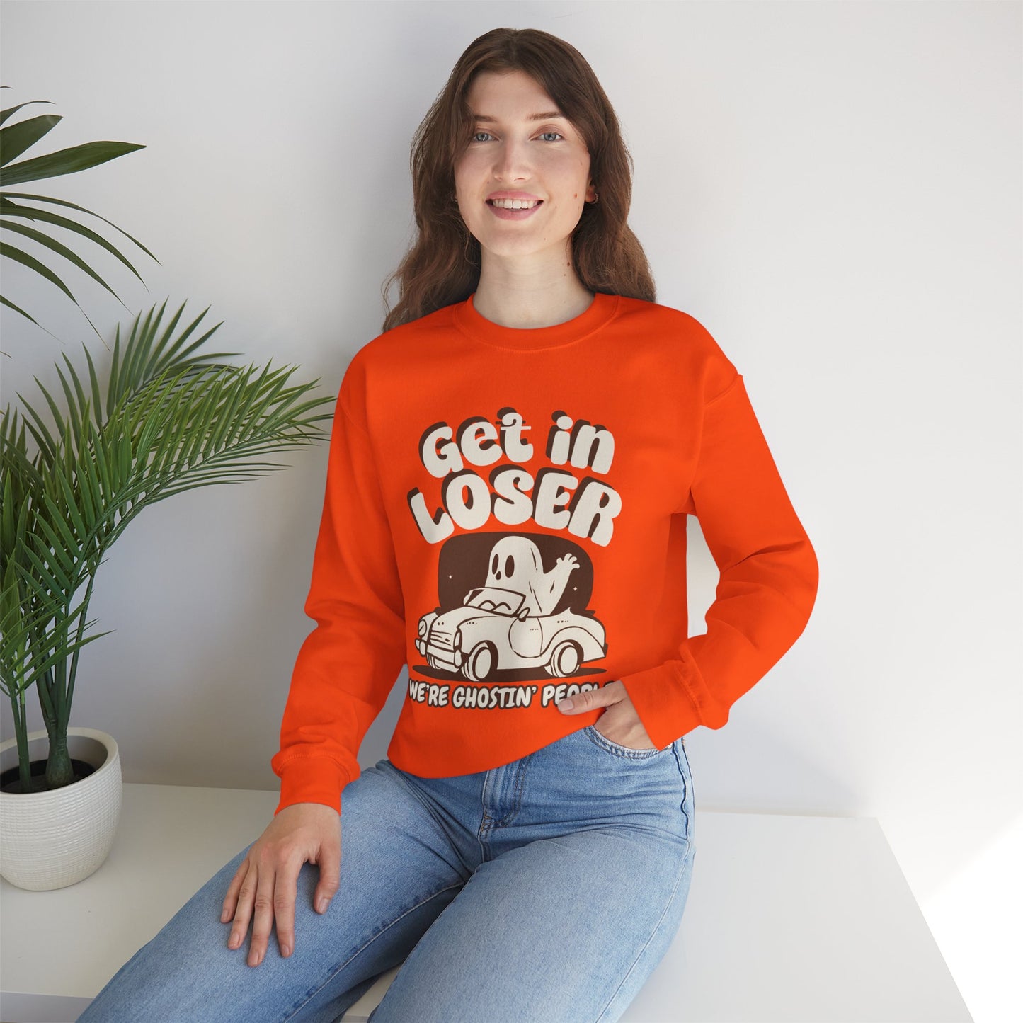 Get in Loser We're Ghostin' People - Adult Unisex Heavy Blend™ Crewneck Sweatshirt