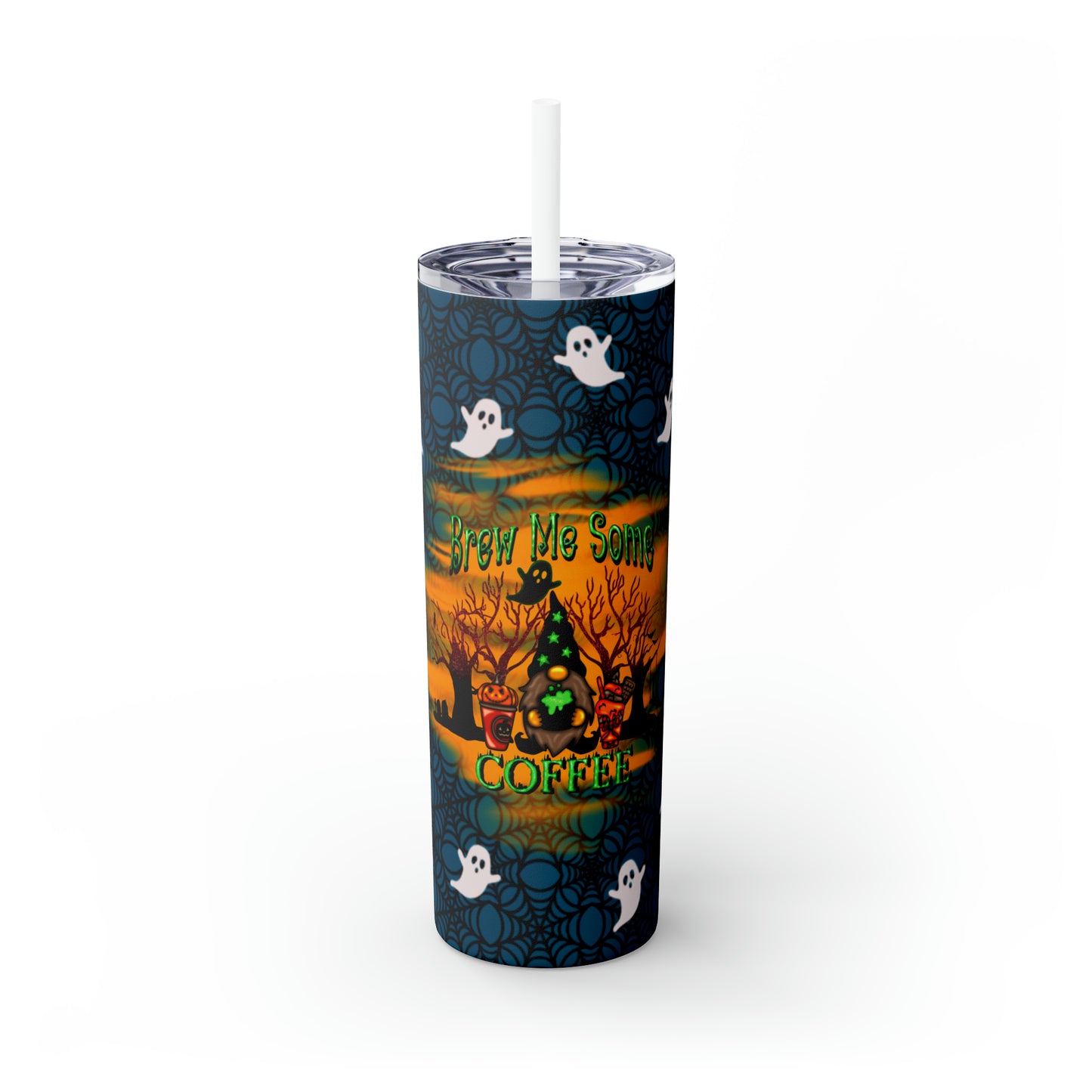 Brew Me Some Coffee - Skinny Tumbler with Straw, 20oz