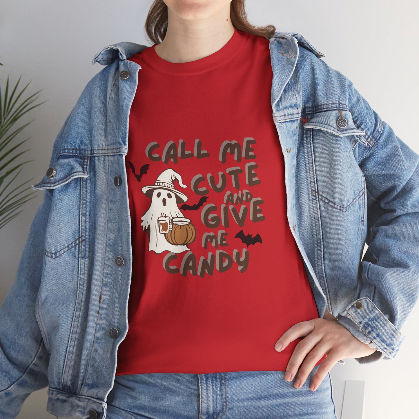 Call Me Cute & Give Me Candy -Adult Unisex Heavy Cotton Tee