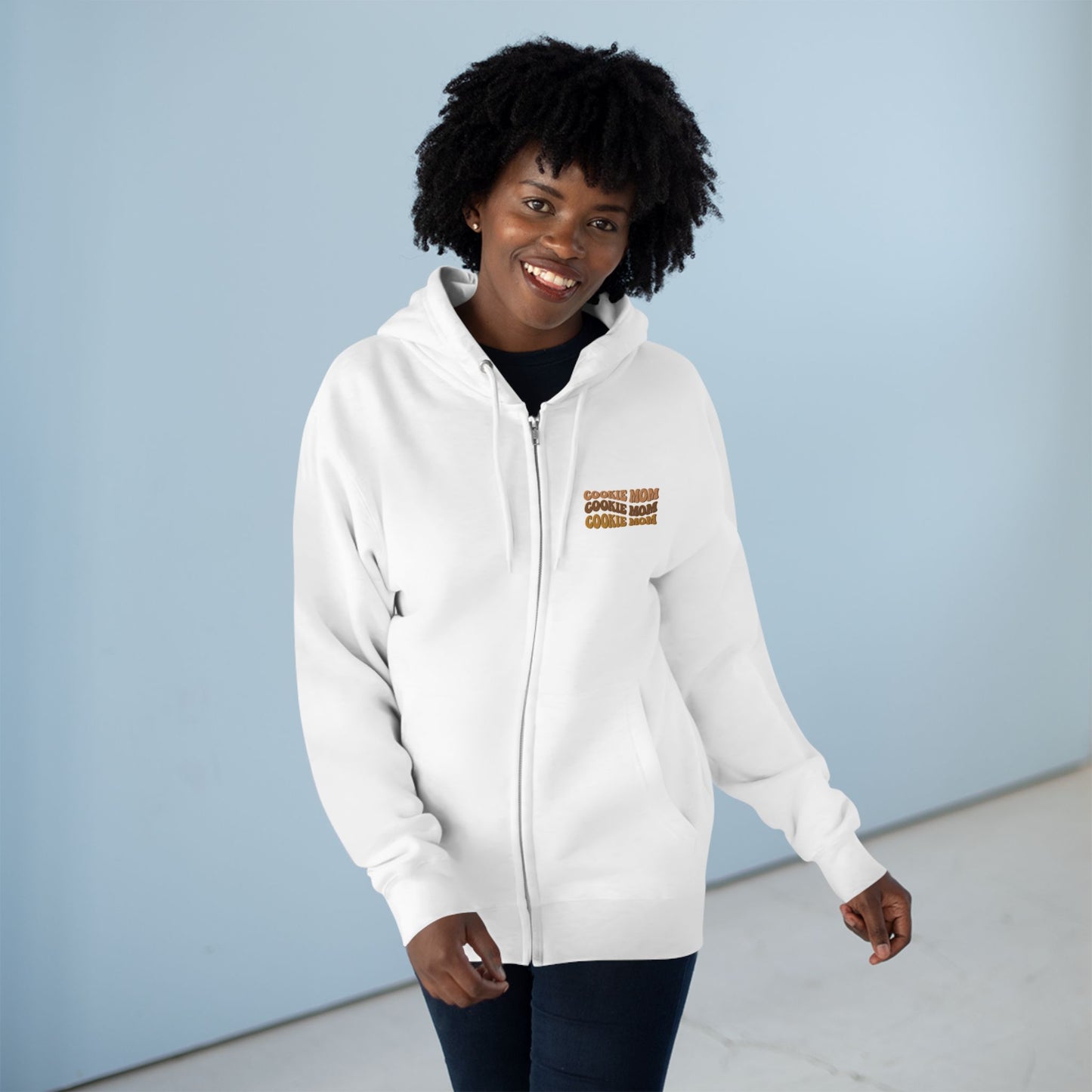 FRONT & BACK DESIGN ! Cookie Squad - Cookie Mom - Adult Unisex Zip Hoodie