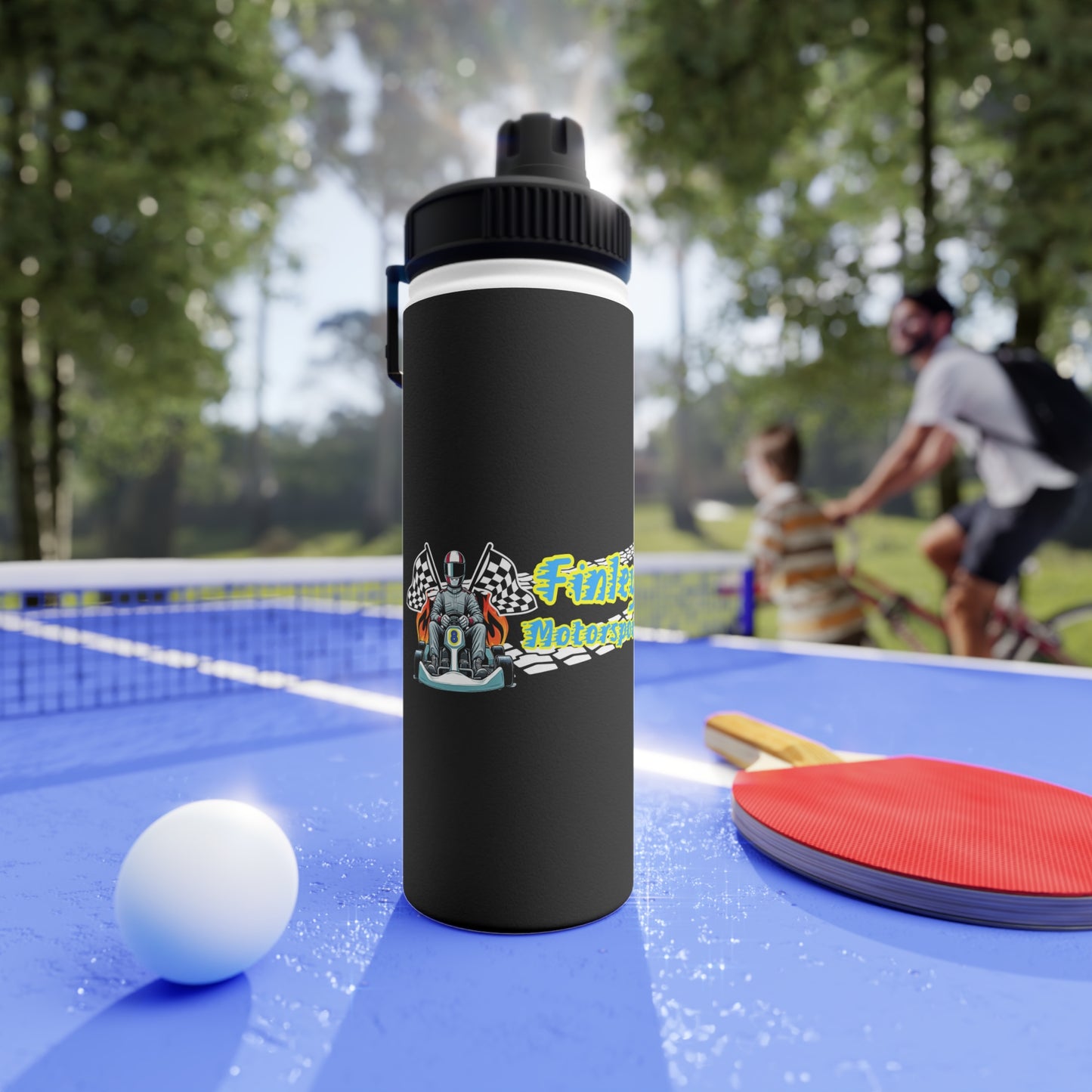 Finley Motorsports Stainless Steel Water Bottle, Sports Lid