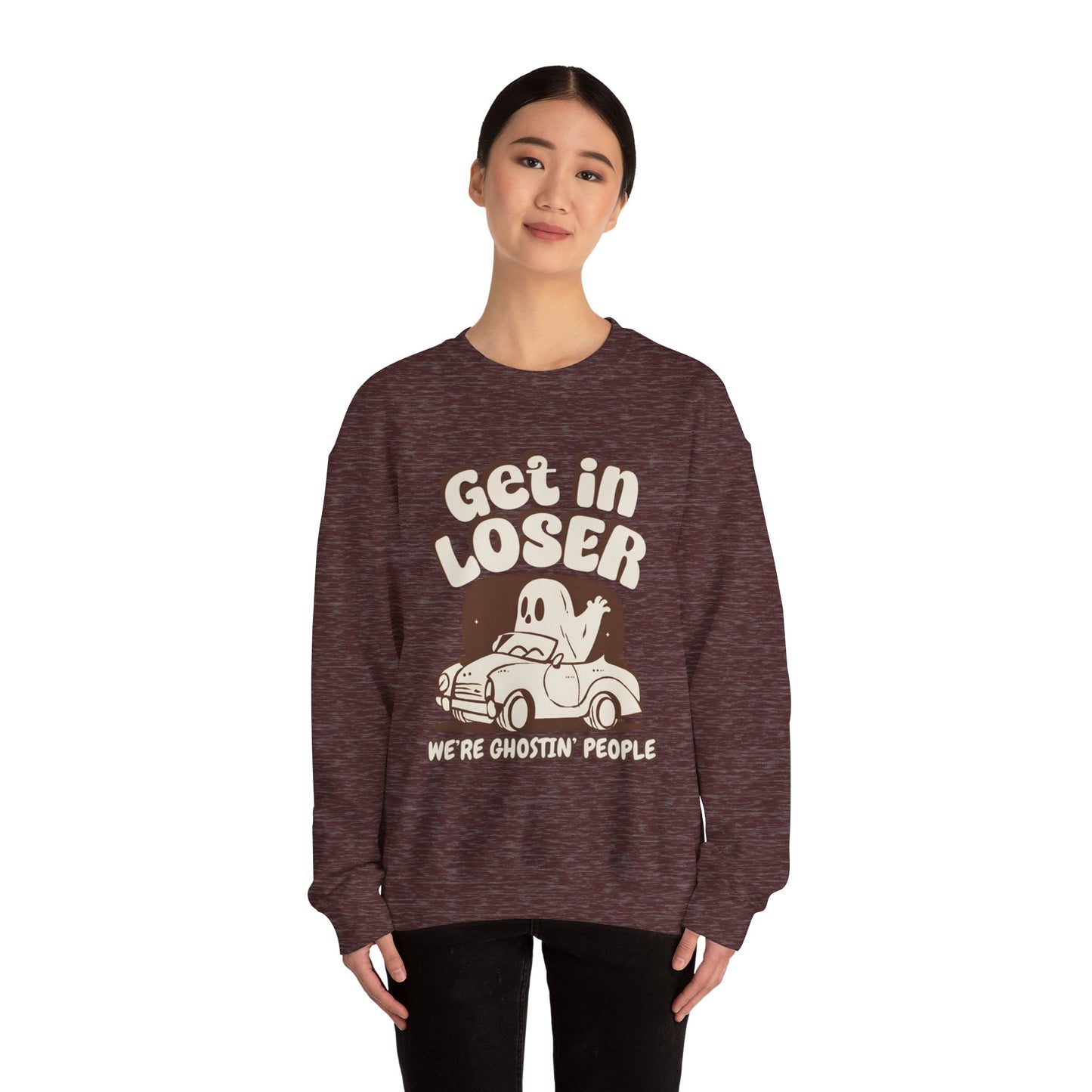 Get in Loser We're Ghostin' People - Adult Unisex Heavy Blend™ Crewneck Sweatshirt