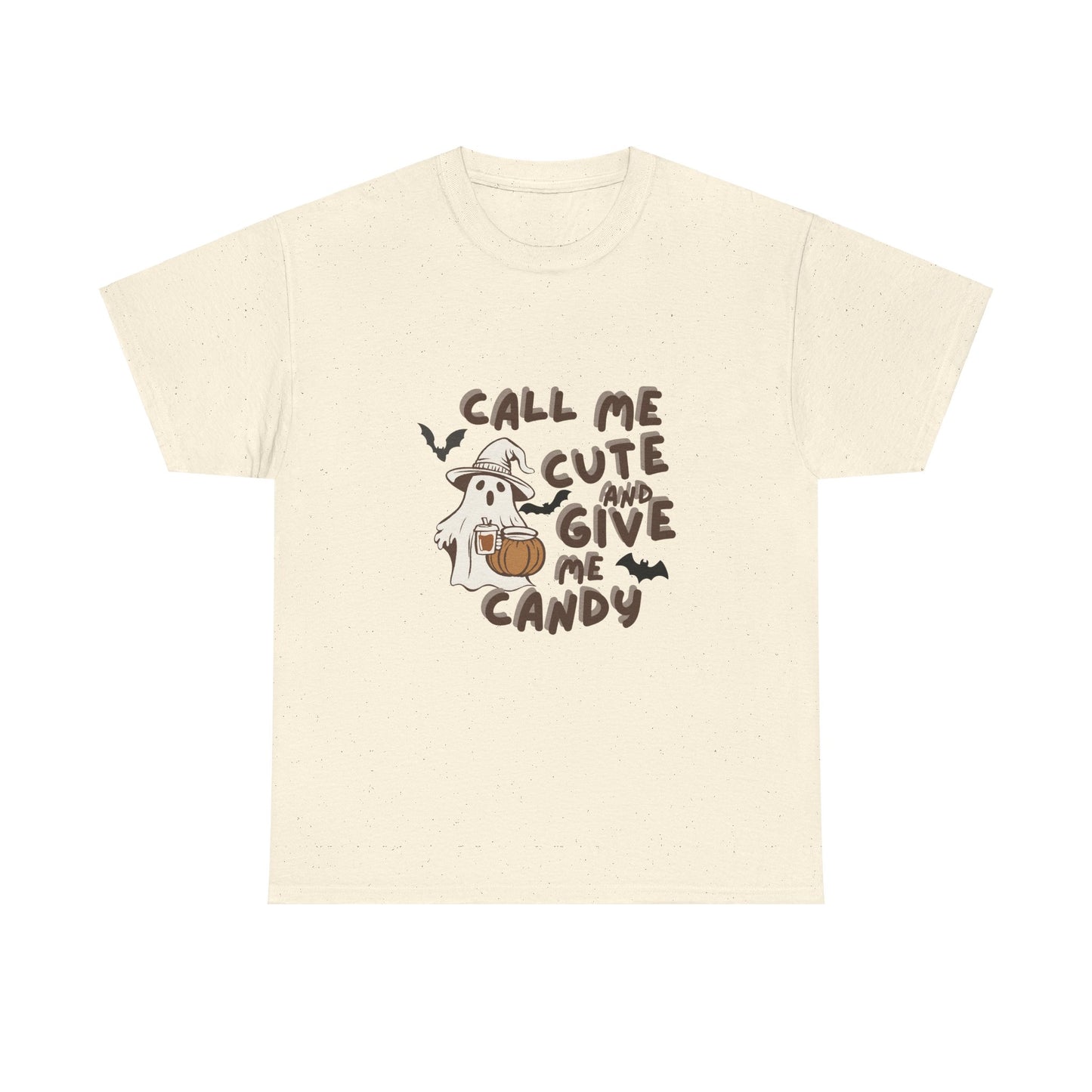 Call Me Cute & Give Me Candy -Adult Unisex Heavy Cotton Tee