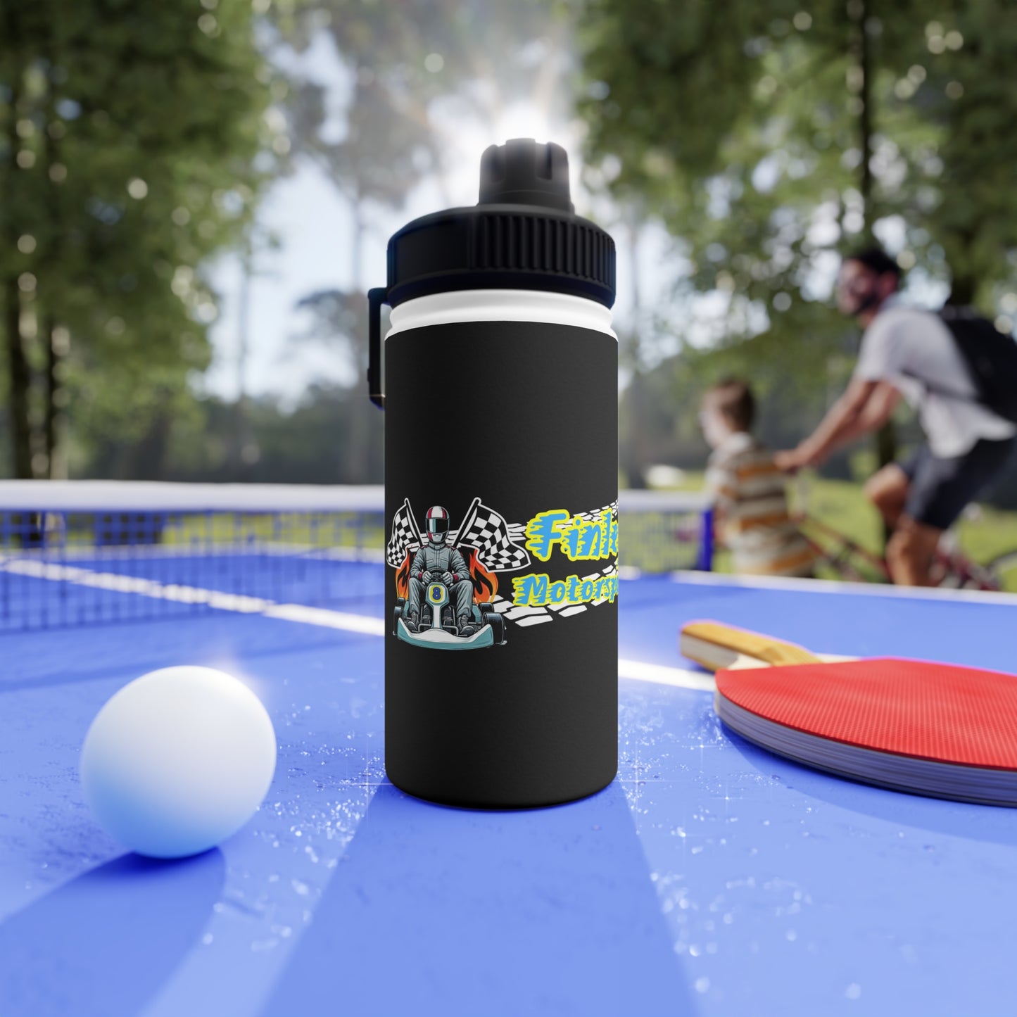 Finley Motorsports Stainless Steel Water Bottle, Sports Lid