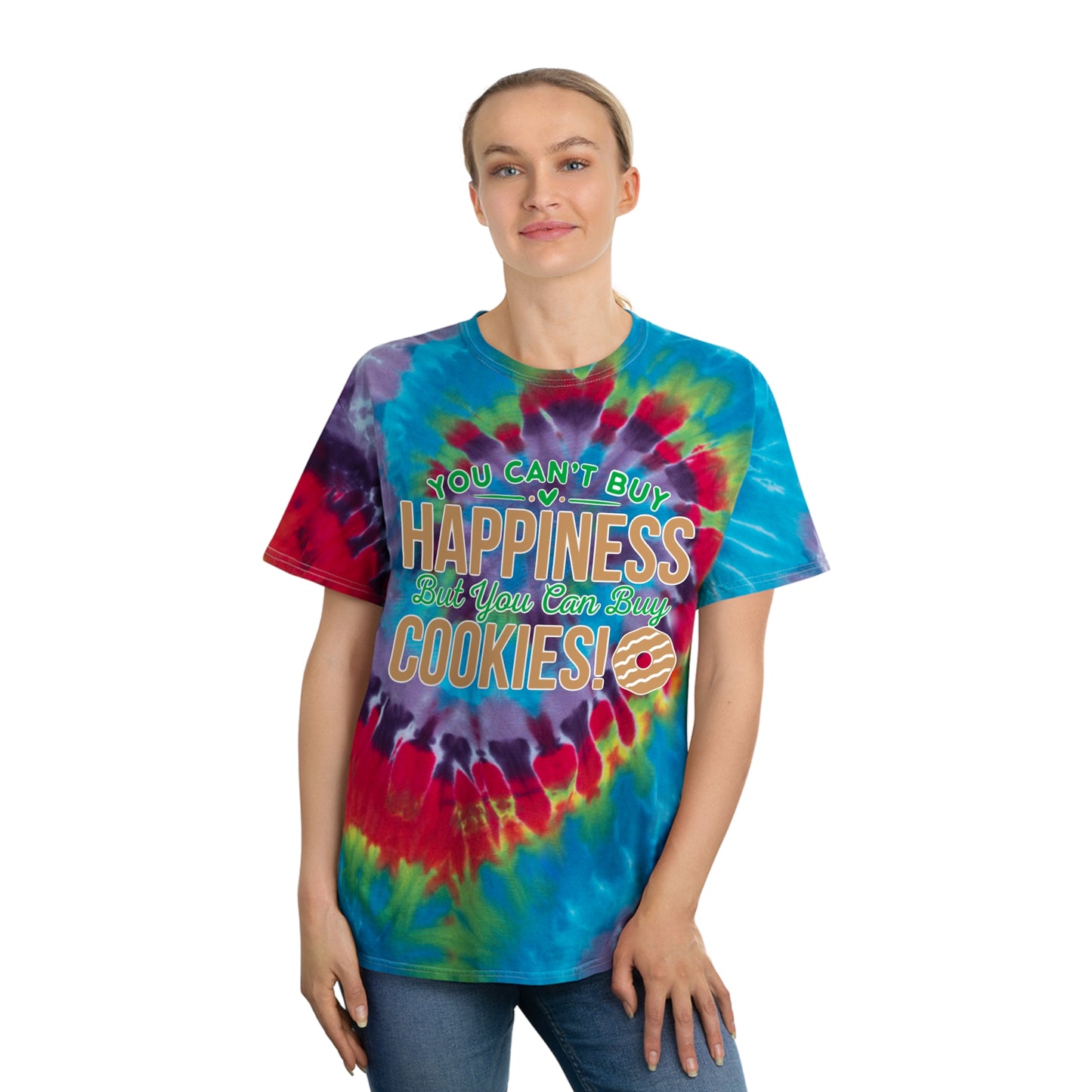 Happiness Cookies - Adult Tie-Dye Tee, Spiral