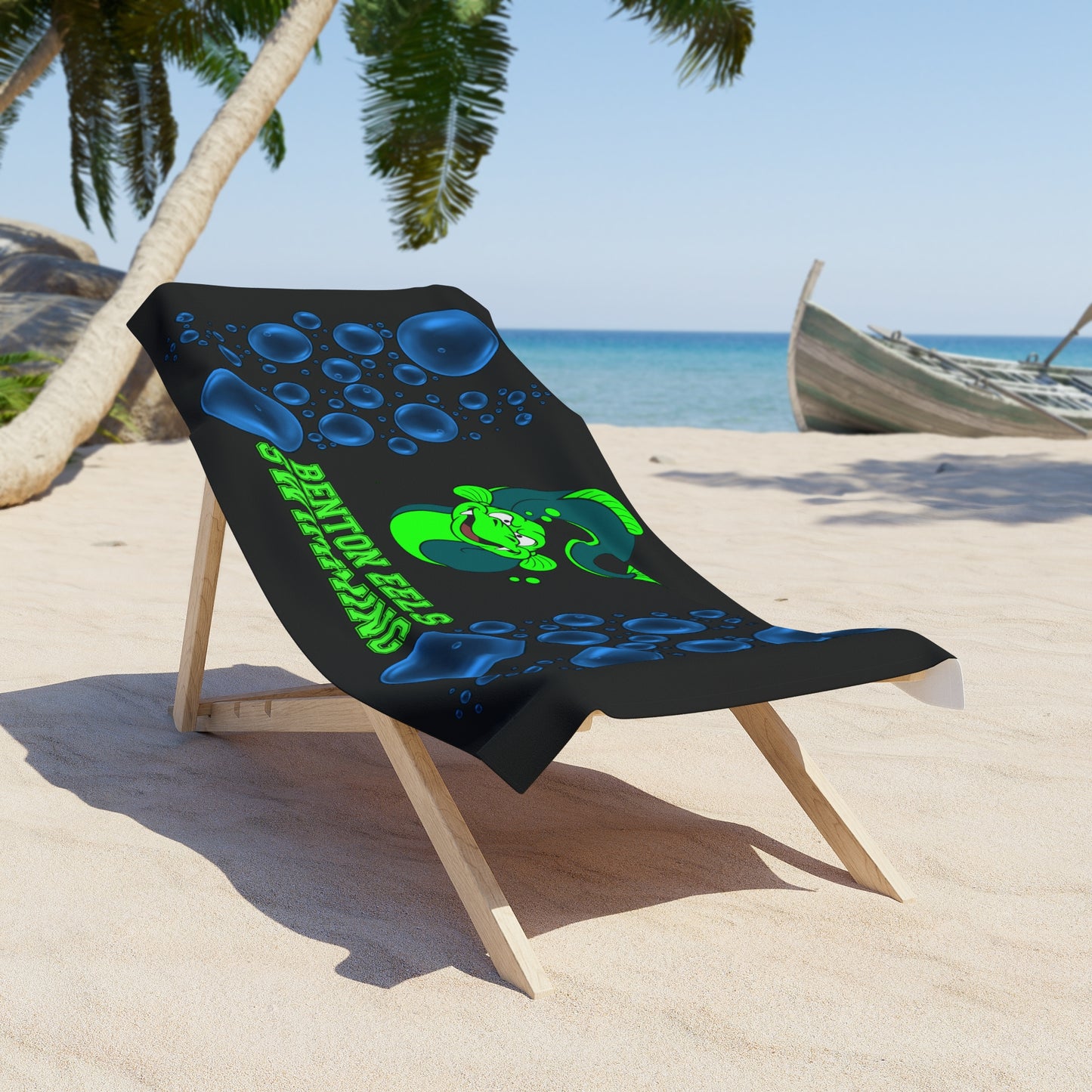 Benton Eels Beach Towel - Eel with Bubbles 30" x 60"