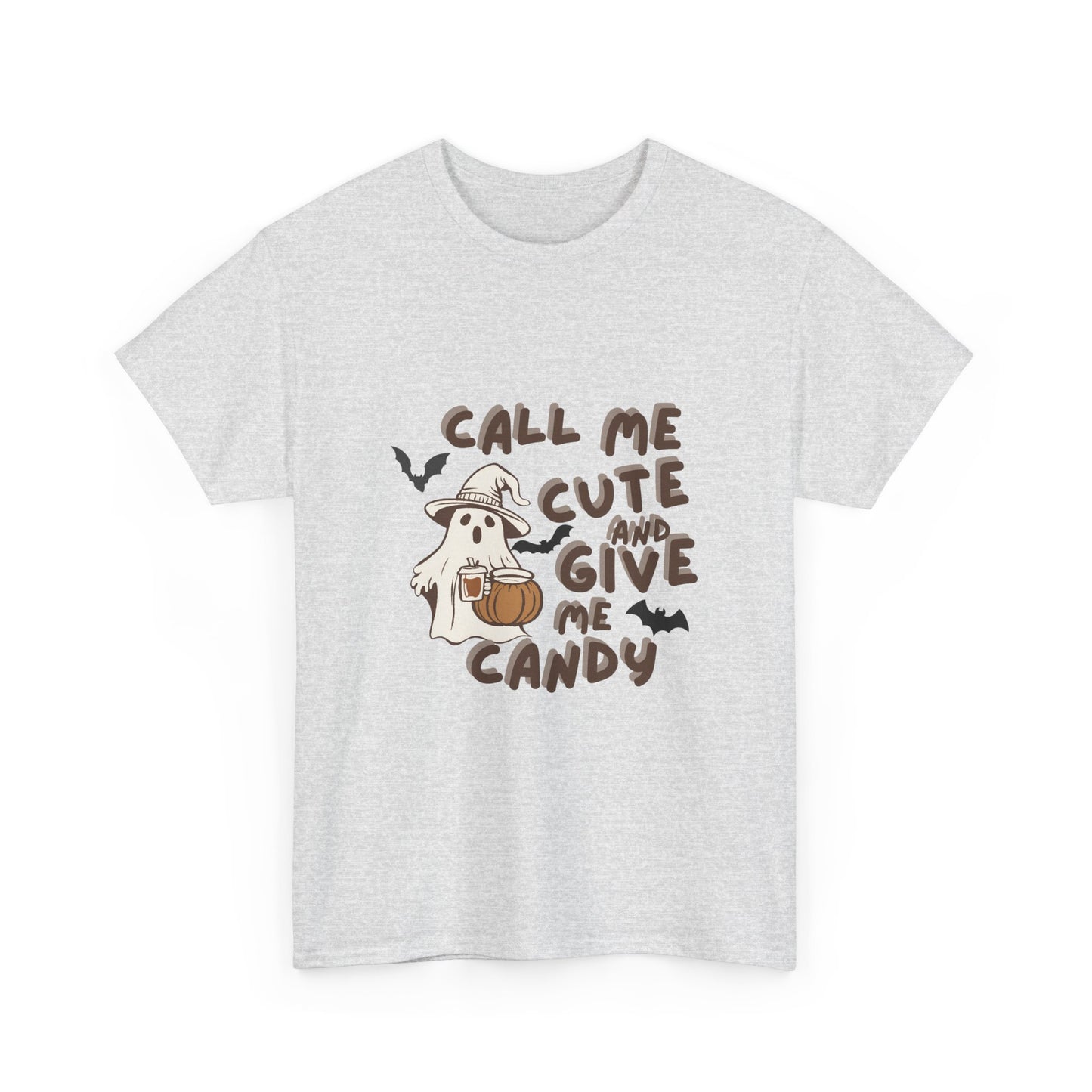 Call Me Cute & Give Me Candy -Adult Unisex Heavy Cotton Tee
