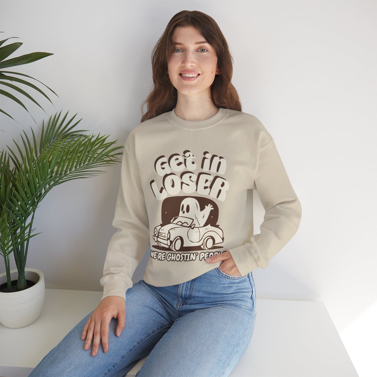 Get in Loser We're Ghostin' People - Adult Unisex Heavy Blend™ Crewneck Sweatshirt