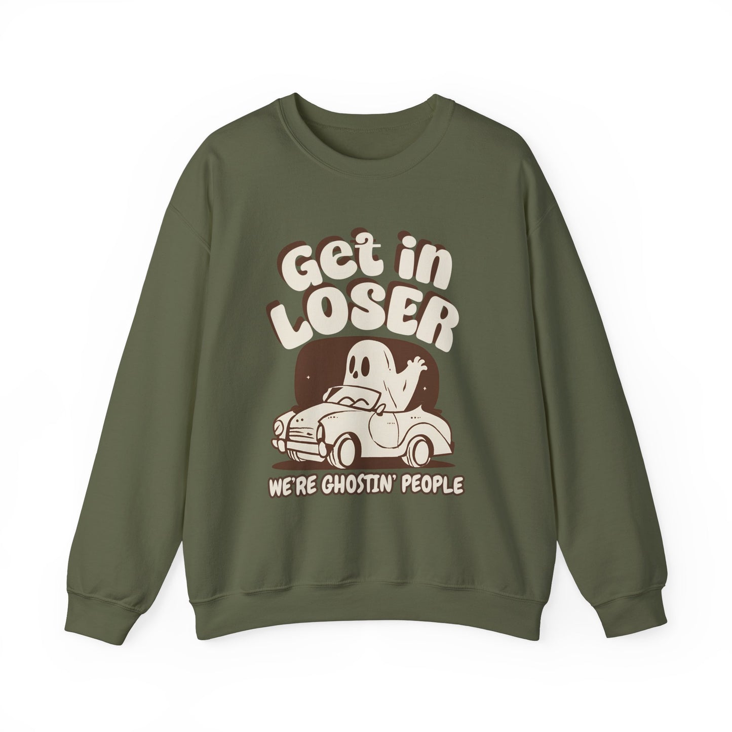 Get in Loser We're Ghostin' People - Adult Unisex Heavy Blend™ Crewneck Sweatshirt
