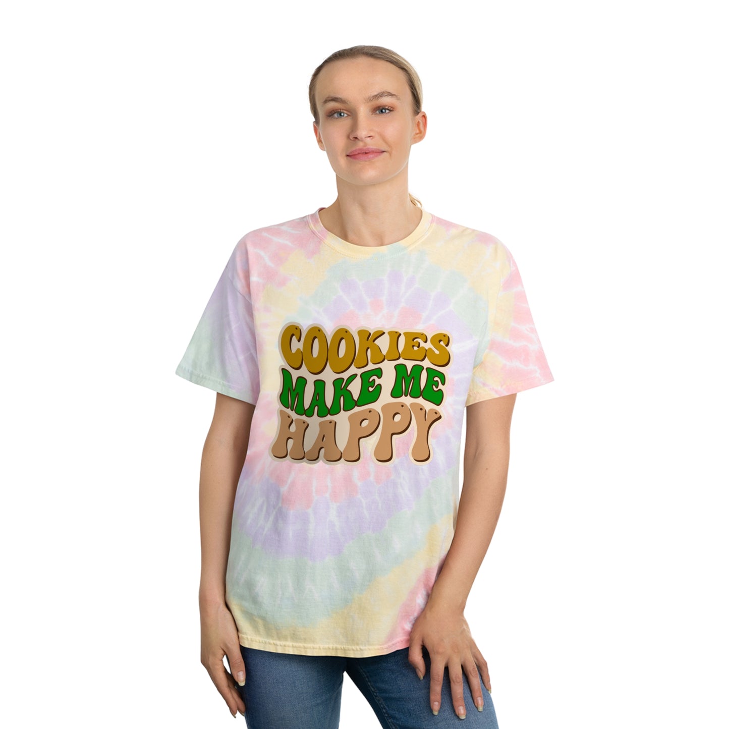 Cookies Make Me Happy #2- Adult Tie-Dye Tee, Spiral