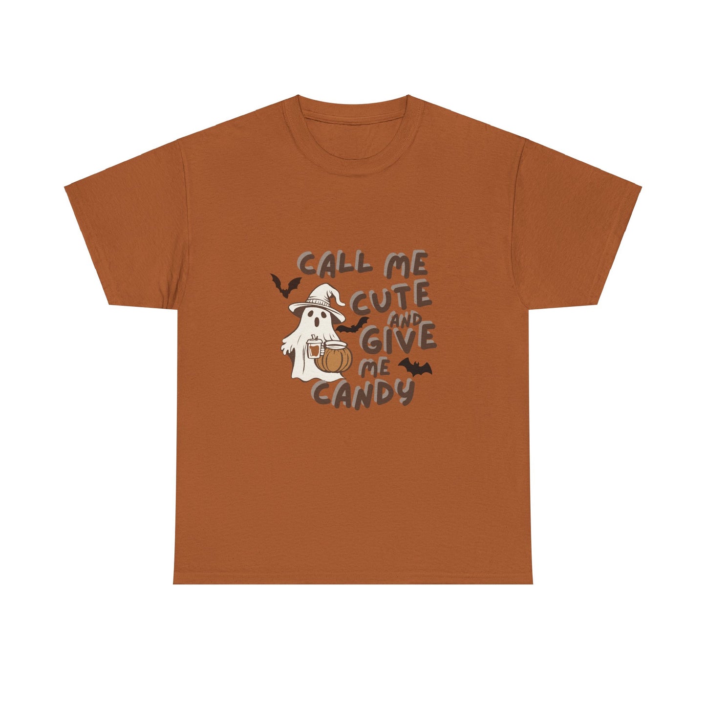 Call Me Cute & Give Me Candy -Adult Unisex Heavy Cotton Tee