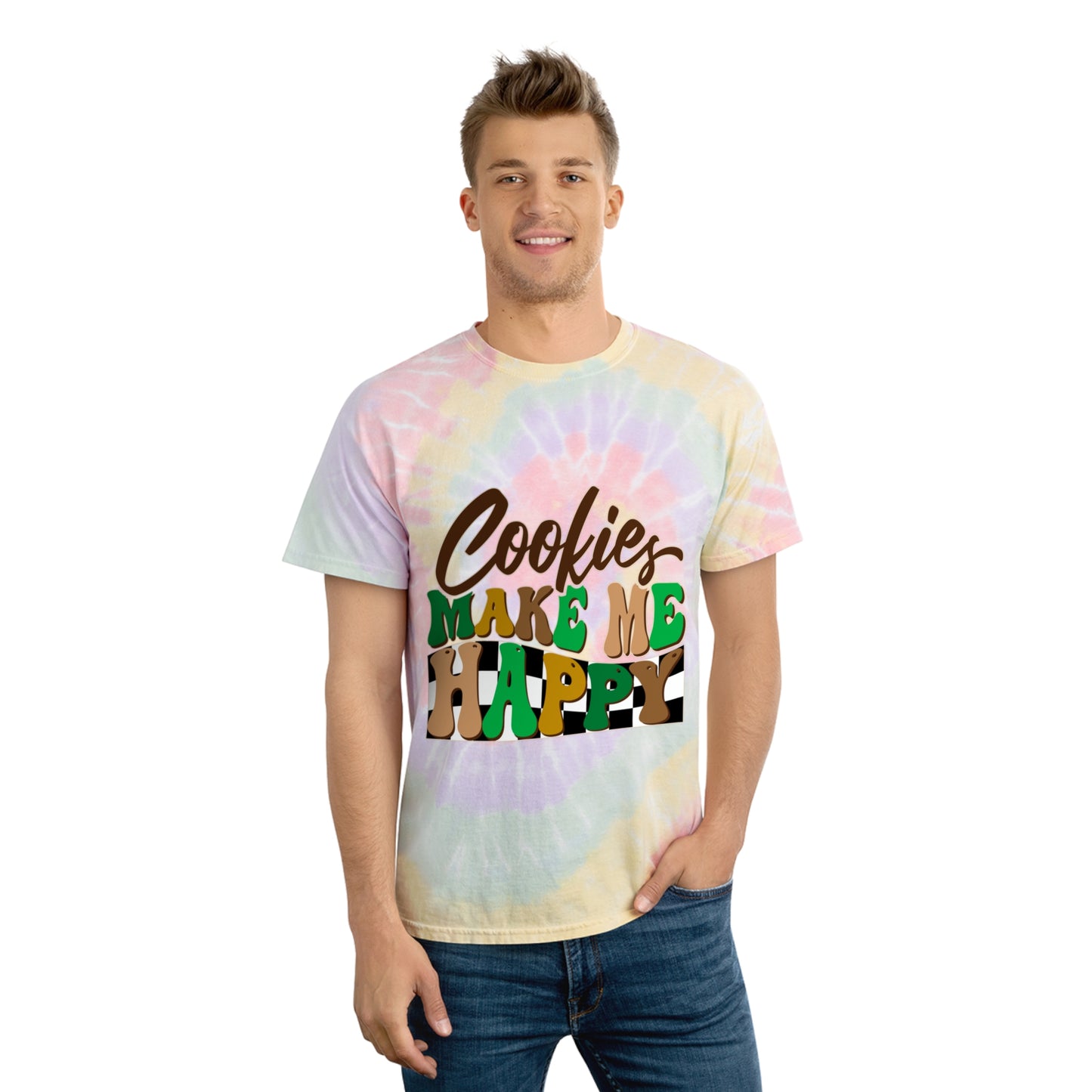 Cookies Make Me Happy - Adult Tie-Dye Tee, Spiral