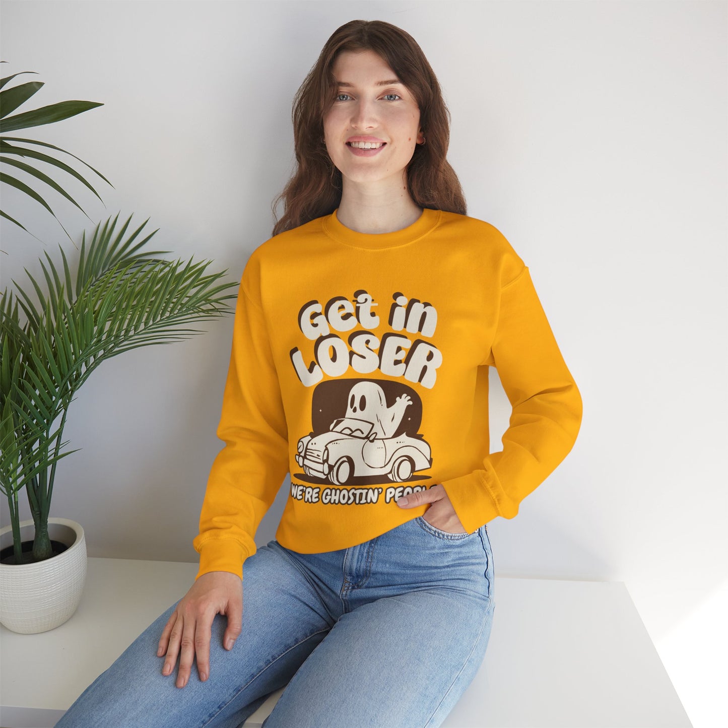 Get in Loser We're Ghostin' People - Adult Unisex Heavy Blend™ Crewneck Sweatshirt