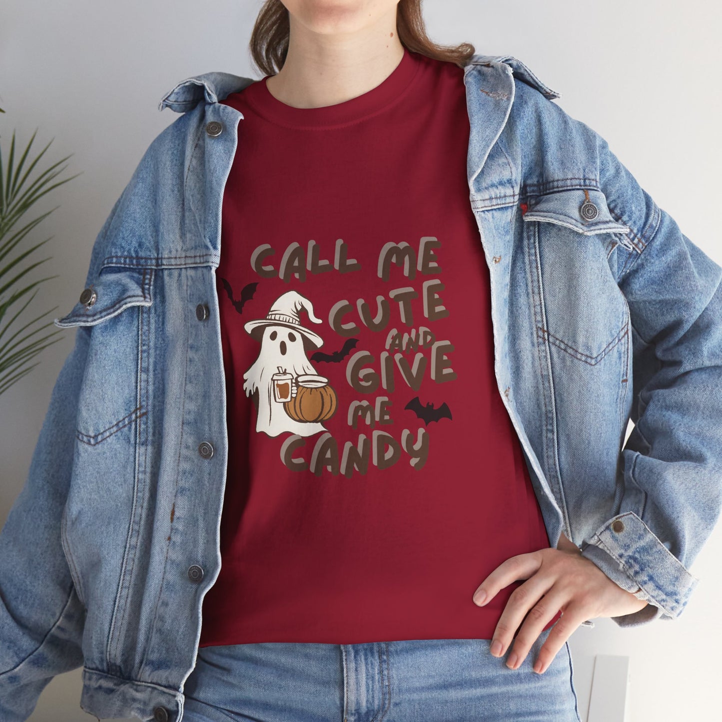 Call Me Cute & Give Me Candy -Adult Unisex Heavy Cotton Tee