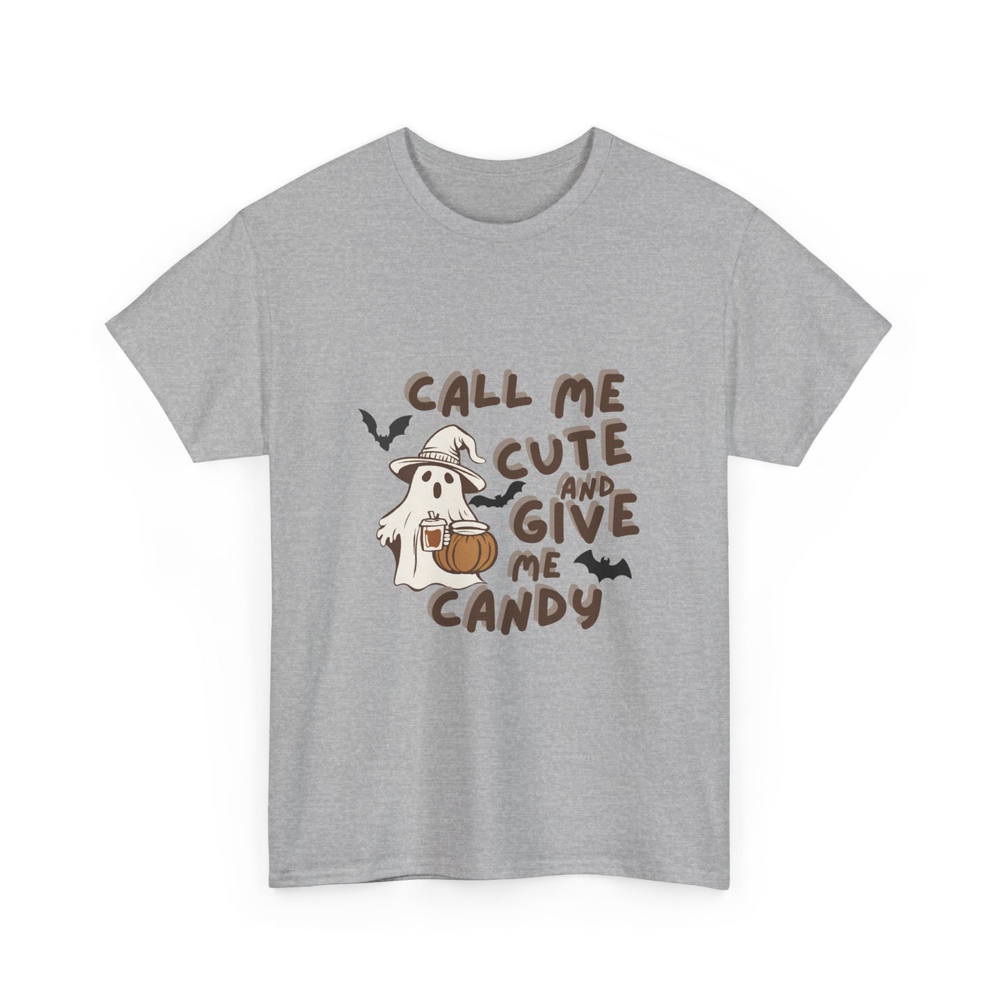 Call Me Cute & Give Me Candy -Adult Unisex Heavy Cotton Tee