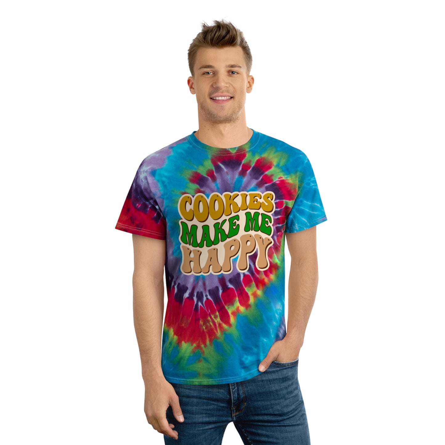 Cookies Make Me Happy #2- Adult Tie-Dye Tee, Spiral